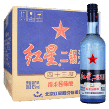 红星二锅头 蓝瓶绵柔8纯粮  清香型  口粮酒 特产礼品 节日送礼 43度 500mL 12瓶 整箱装408元 (每满438减20,券后省30)