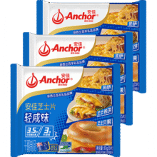 安佳 新西兰进口乳源切达干酪奶酪芝士片83g*3 拍2件33.48元（合16.74元/件）
