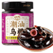 需首购 湾琴河 潮汕乌榄 潮汕特产黑橄榄腌制咸榄油榄乌榄角瓶装 170g*1罐2.91元