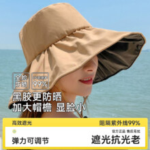YASO 女款大帽檐黑胶防晒渔夫帽防紫外线透气显脸小时尚百搭出游必备8元