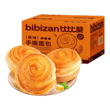 比比赞（BIBIZAN）手撕面包1002g/箱9.9元（需换购）