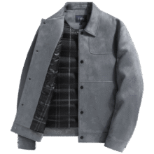 杉杉 鹅绒羽绒服 仿麂皮绒外套 内胆 翻领209元 包邮