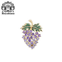 Royal sasa 皇家莎莎夏日葡萄甜美胸针仿水晶领针防走光扣小众设计胸花别针24.5元