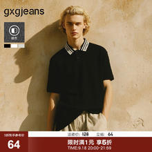 gxgjeans 男装 多色休闲字母提花翻领男式POLO衫 25夏新品64元