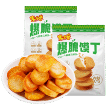 米多奇 爆脆馍丁 烧烤味300g、12袋6.9元包邮（需试用）
