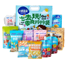 小鹿蓝蓝出去玩礼包宝宝零食儿童饼干饮料山楂棒软糖礼包拎拎袋624g49.9元 (券后省10)