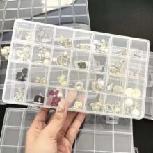首饰盒透明收纳盒 24格 2个装