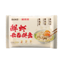 袁记味享x鲜京采 袁记云饺鲜虾蟹籽三拼云吞拼盘24颗500g鲜肉早餐馄饨27.4元 (券后省20)