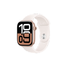 Apple/苹果 Watch Series 10 智能手表GPS款46毫米玫瑰金色铝金属表壳淡桃粉色运动型表带M/L MX2A3CH/B2599元 (月销3w+)