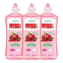 果醋洗洁精冷水家用洗碗去油污果蔬清洗剂无残留厨房食品级 500ml*5瓶装（共2个挤压头）12元 (券后省5,月销3000+)