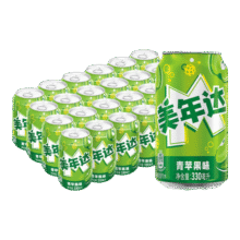 美年达 多口味 碳酸饮料 330ml 青苹果味 24罐60.9元（合30.45元/件）