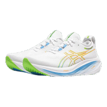 亚瑟士（asics）ASICS跑步鞋男鞋缓震透气运动鞋舒适耐磨回弹跑鞋 GEL-NIMBUS 26 白色/蓝色 39959元 (券后省80)
