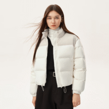 网易严选【新品】拼接短款羽绒服超蓬无压感90白鸭绒女显瘦 燕麦奶 XL99.5元