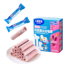 小鹿蓝蓝婴幼儿钙奶谷物棒泡芙棒磨牙儿童零食11种谷物混合 【浓郁奶香】黑米椰子味1盒9.9元 (月销3000+)
