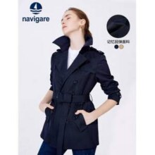 Navigare 意大利小帆船 女士英伦风纯色修身防风风衣外套 2色新低579元包邮