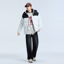 再降价、美特斯邦威拼接连帽棉服58.65元