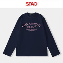 SPAO 纯棉圆领长袖T恤 软糯亲肤 男女同款34.9元