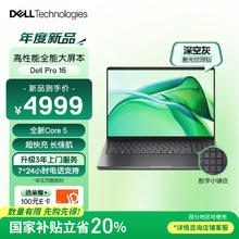 国家补贴：戴尔 Pro 16 16英寸笔记本电脑（Core5 120U、16G、1T）