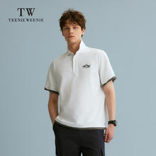 TEENIE WEENIE Men小熊男装POLO衫假两件2024夏季休闲潮流美式短袖 中灰色75元
