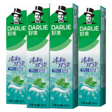 再降价、88VIP：DARLIE好来清新双效牙膏清新口气 200g*4支6.36元（需领券+返卡18+返卡20）