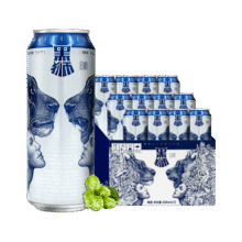 黑狮啤酒白啤500ml*12听全麦芽酿造【雪花旗下高端品牌】中秋送礼109元