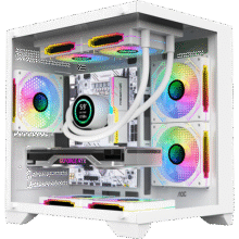 AOCCG391W白色 游戏电脑主机海景房机箱 双面玻璃/支持MATX主板/240水冷/7风扇位/270°全景/左右分仓119元 (送赠品)