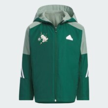 再降价：adidas 男中大童休闲耐磨百搭舒适连帽夹克内里薄绒保暖运动外套146元（超V会员价，有首单礼金价格更低）