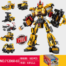 SEMBO BLOCK 森宝积木 6合1工程机器人积木 712060-712065工程机器人