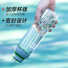 LOCK&LOCK 乐扣乐扣 茶水分离塑料水杯大容量便携运动杯儿个性运动杯子 绿色 700ml29.9元
