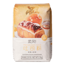 柔风吐司粉2.5kg 烘焙原材料面粉5斤 披萨面包粉 无添加高筋粉小麦粉72元 (满2件9折,券后省0.9)
