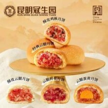中华老字号，昆明冠生园 云南特产 梅花牌 滇式云腿月饼 5口味 30g*10件19.23元包邮
