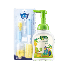 子初奶瓶果蔬清洗剂250ml+多功能奶瓶清洁刷6件套杯刷宝宝奶瓶除垢剂