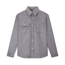 gxgjeans 仿麂皮绒翻领休闲长袖衬衫 三色可选90.5元