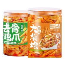 云南风味佤味大杂烩鸡爪苤菜根牛皮网红零食 502g*1罐 拍2件39元，折19.5元/件（需领券）