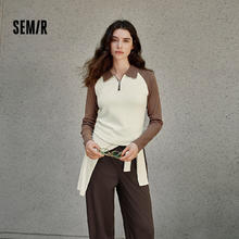 Semir 森马 POLO衫女短款拼色插肩袖29.5元