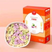 伊威（Eastwes）婴幼儿辅食 宝宝多彩蝴蝶面菠菜甜菜紫薯味180克(9袋)