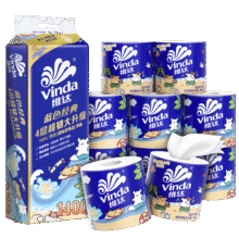 维达（Vinda）有芯卷纸 蓝色经典4层140克*10卷 线条小狗冲浪主题 卫生纸厕纸18.43元