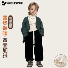 小猪班纳 男童宽松韩版休闲加绒系带裤券后36.9元
