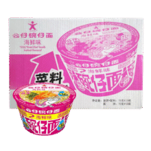 公仔面 big碗仔面海鲜味 73g*12桶 方便面零食泡面拌面（新老包装）44.1元/件 拍4件