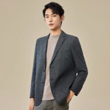 红豆 羊毛西服  挺括有型针织提花西服男毛呢西服男外套149元（需领券）