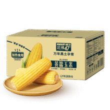 北纬47° 黄糯玉米2.4斤(200g*6根) 东北粘黏鲜玉米棒真空包装  早餐苞米35.9元 (月销2000+)