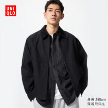 UNIQLO 优衣库 男装/男女同款休闲拉链短茄克外套巴恩风翻领夹克478230 478230/09黑色 S /165/84A券后279.4元