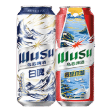 乌苏啤酒中秋双口味混合装 （白啤500ml*9罐+红500ml*9罐）非原箱整箱装39.9元