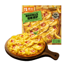 朕宅披萨经典系列加热即食空气炸锅手工披萨意式 风味土豆培根披萨41.79元（合13.93元/件）