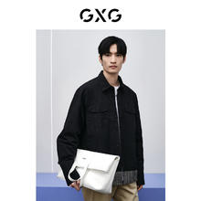 GXG 男装 商场同款双色假两件衬衫 黑色 175/L91.3元