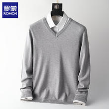ROMON 罗蒙 男士秋季纯色V领针织衫券后45元