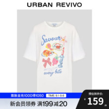 UR2025秋季新款女装趣味休闲印花宽松短袖T恤UYL450222 本白 XS