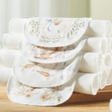 欧孕  儿童纯棉隔汗巾   轻薄四层5条装 【甜粉萌宠】 27cm×20cm12.45元（合2.49元/件）
