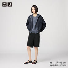UNIQLO 优衣库 女装牛仔风百慕大式短裤/水洗产品中裤476946 09 黑色 21 /150/54A券后69元