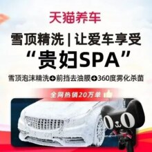 天猫养车 [精致洗车]限时送金箔|含杀菌去油膜|轿车原价308元，现价仅售98元